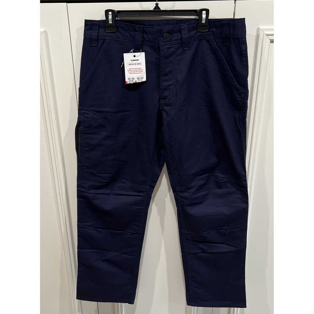 Lakeland NFPA 2112 Men's Navy Flame Resistant Pants Size 34 X 30 CAT 2‎